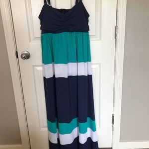 Blue & White Maxi Dress